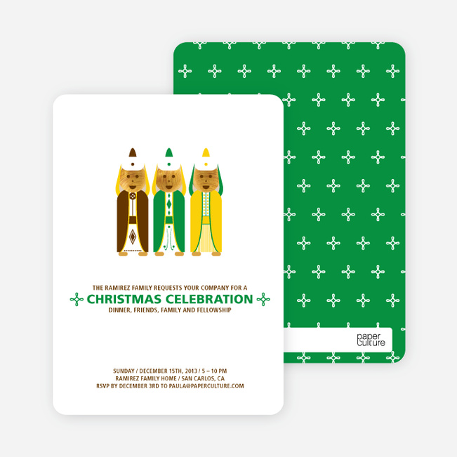 Religious Christmas Cards and Invitations - Chocolate Brown