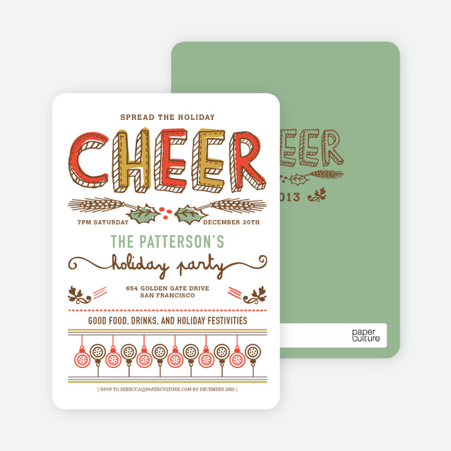 Spread the Holiday Cheer Holiday Invitations - Orange Spice