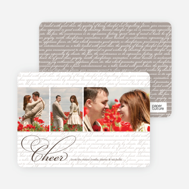 Cheer Script Holiday Photo Cards - Walnut