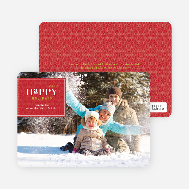 Simply Classic Holiday Photo Cards - Cherry