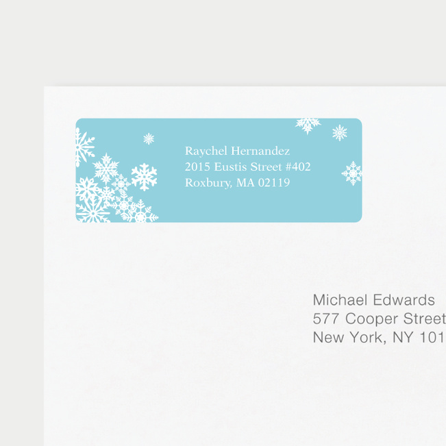 snowflake cheers personalized address labels paper culture