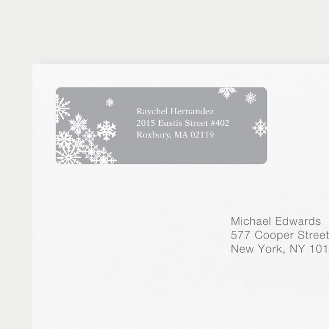 Snowflake Cheers Personalized Address Labels - Gray