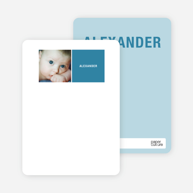 All Square Personalized Photo Note Cards - Cadet Blue