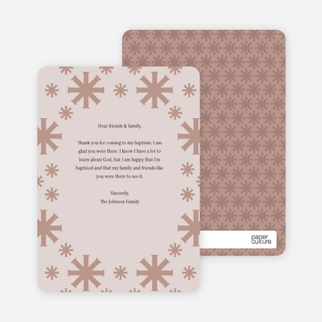 Note Cards: ‘Crossing Crosses Baptism Invitation’ cards. - Light Purple