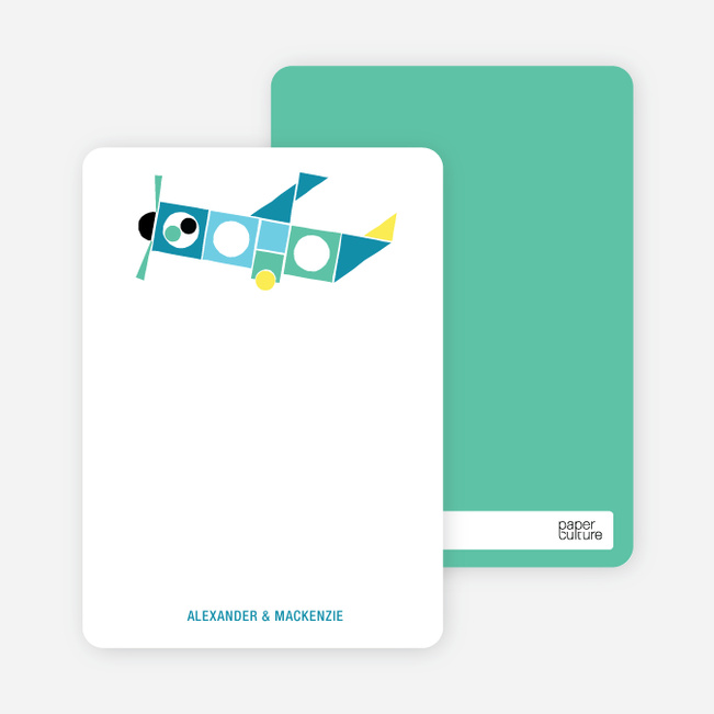 Notecards for the ‘Airplane Announcement’ cards. - Aqua