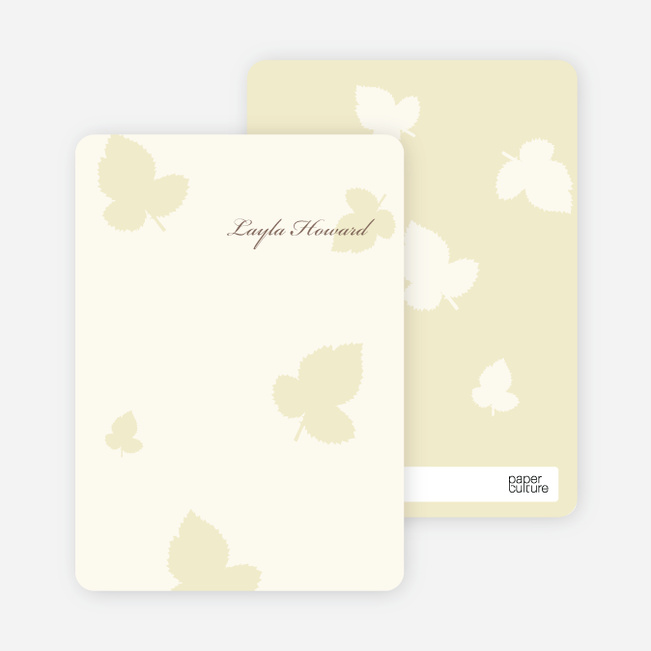 Notecards for the ‘Elegant Leaves Bridal Shower’ cards. - Pale Chiffon