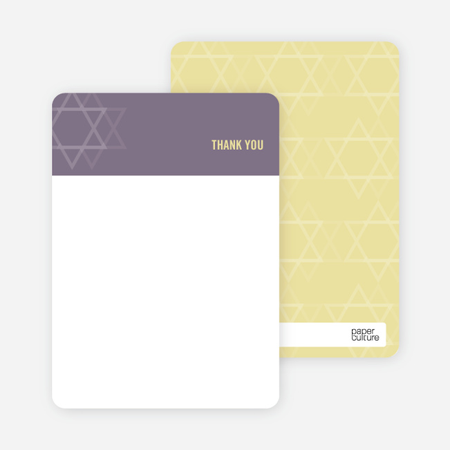 Notecards for the ‘Intertwined Stars of David’ cards. - Eggplant