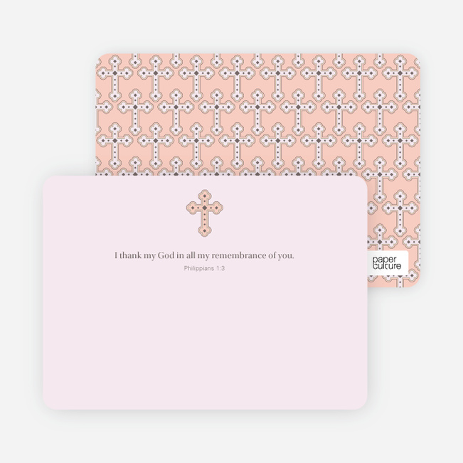 Stationery: ‘Photo Card Holy Communion Invite’ cards. - Pale Pink