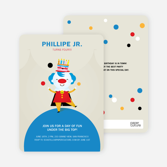 juggling clown birthday party invitations paper culture