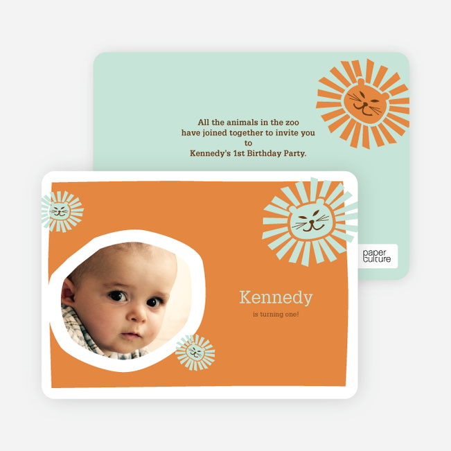 1st Birthday Invitations Paper Culture Lion King Birthday Invitation Pumpkin Orange