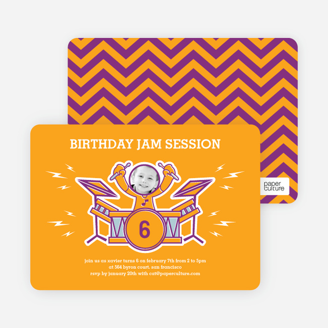 Rockstar Birthday Photo Invitations - Cheddar Jam