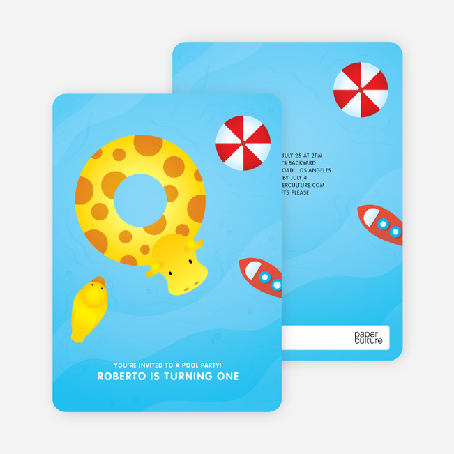 swimming pool themed birthday party invitations paper culture