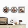 Circle, Hexagon and Square, Modern Stripe Photo Frame Decals - Gray