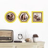 Circle, Hexagon and Square, Modern Stripe Photo Frame Decals - Yellow