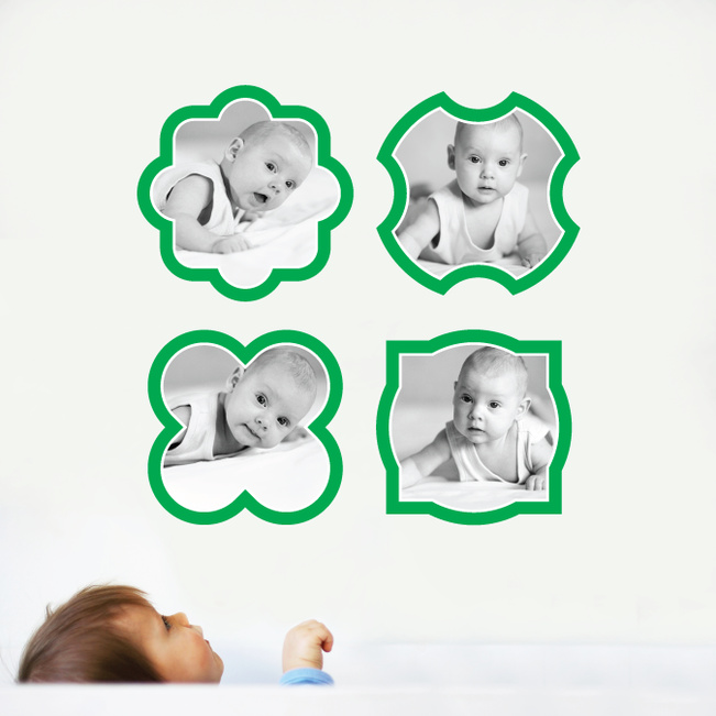 Fun, Modern Picture Frame Wall Decals - Green