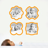 Fun, Modern Picture Frame Wall Decals - Orange