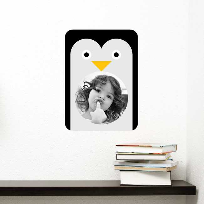 Happy Face, Not Happy Feet Penguin Wall Stickers - Black