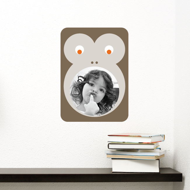Monkey Photo Frame Stickers - Brown