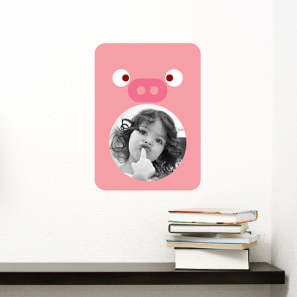 Pig Photo Frame Sticker - Pink