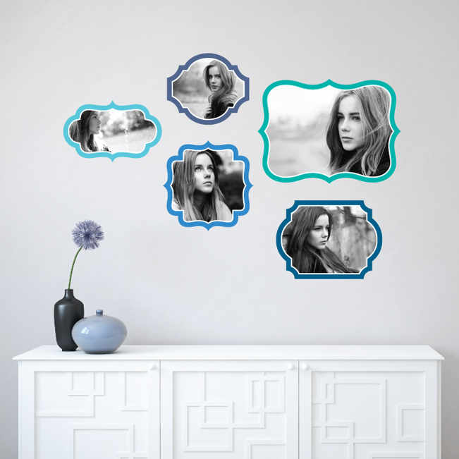 Retro Bracket Photo Frames - Blue