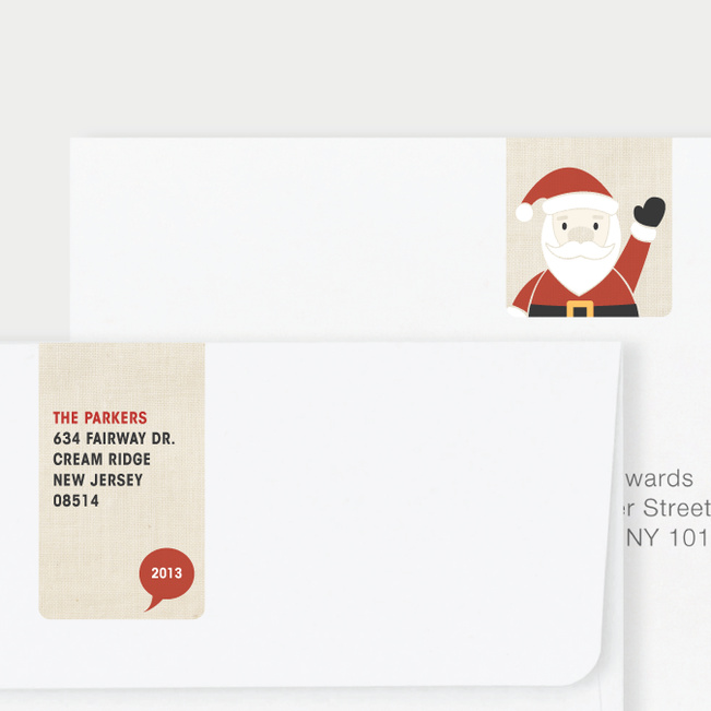 Santa Yo Matching Address Labels - Red