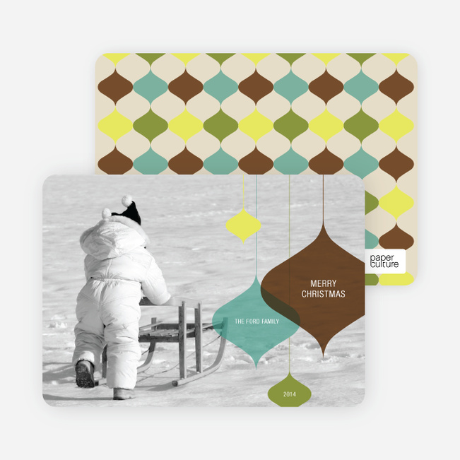 Transparent Ornaments Holiday Photo Cards - Chocolate