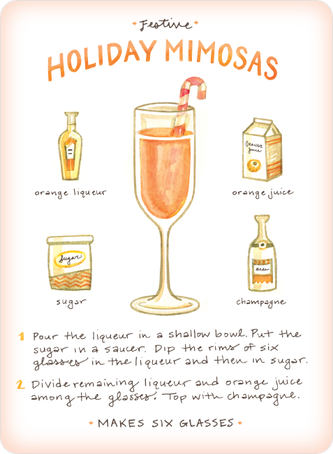 Holiday Mimosas Recipe Cards | Paper Culture