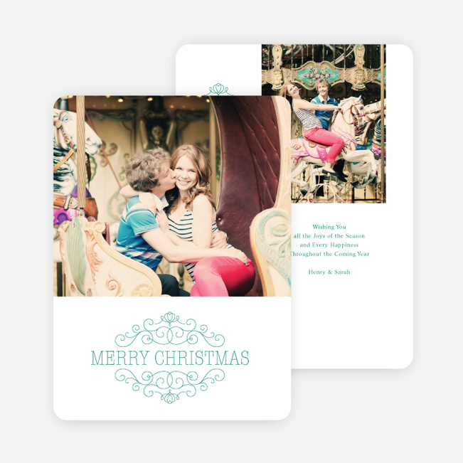 Chic Merry Chistmas Cards - Green