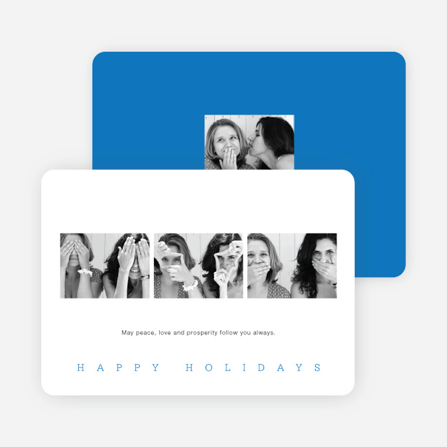 Classic Photo Holiday Cards - Blue