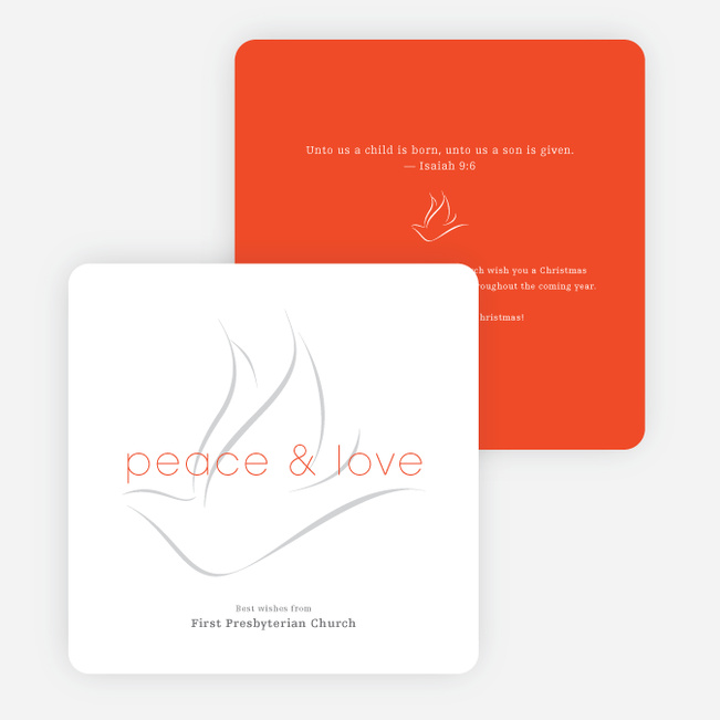 Dove of Peace and Love Religious Christmas Cards - Red