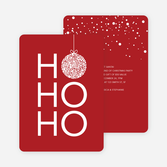 Ho Ho Ho Ornaments - Red