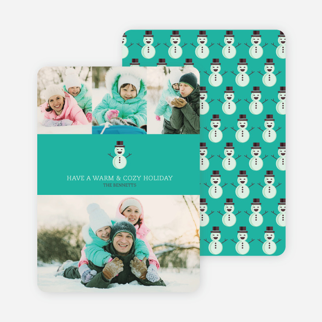 Holiday Cards: Snowmen Everywhere - Green