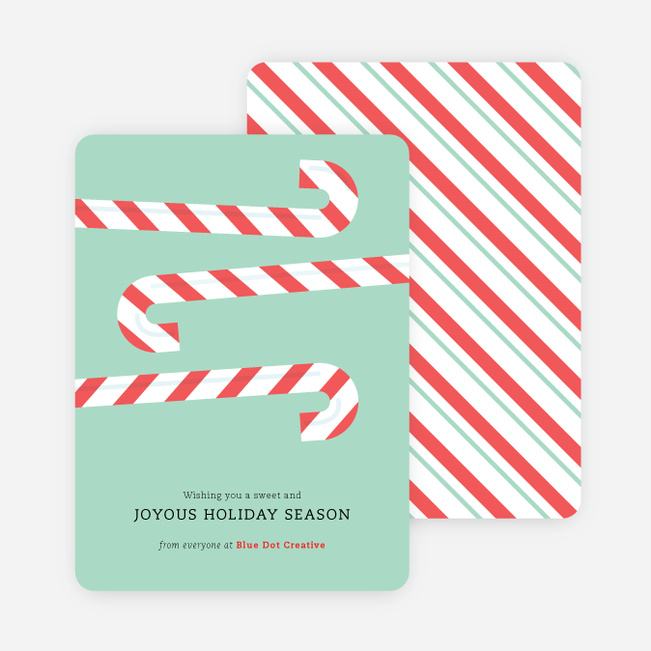 Sweet Holiday Candy Cane Cards - Blue