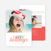 Whimsical Happy Holidays Cards - Red