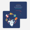 White Elephant Gift Exchange Party Invitations - Blue