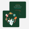 White Elephant Gift Exchange Party Invitations - Green