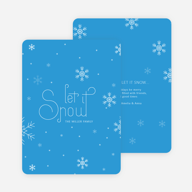 Frozen Winter Christmas Cards - Blue
