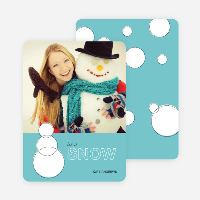 Geometric Snowmen Holiday Cards - Blue