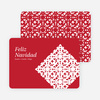 Paper Snowflake Feliz Navidad Cards - Red