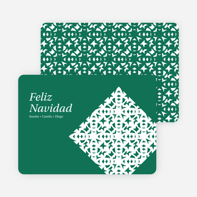 Paper Snowflake Feliz Navidad Cards - Green