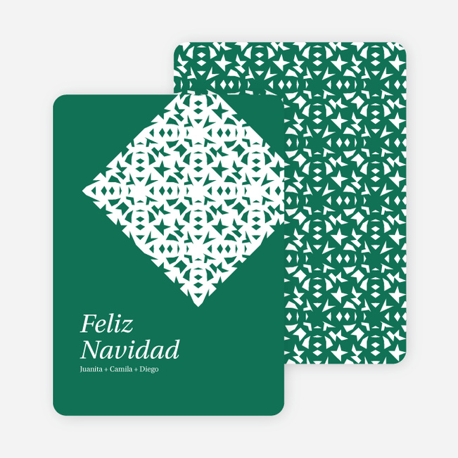 Paper Snowflake Feliz Navidad Cards - Green