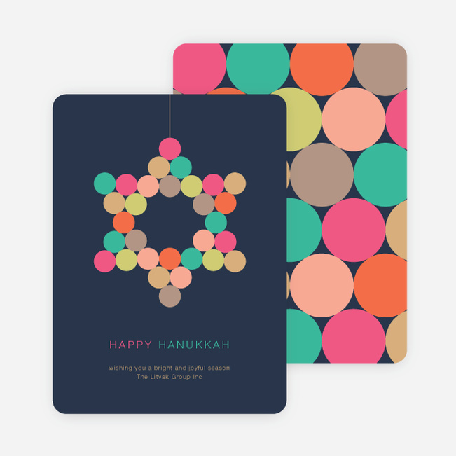 Star of David Circles Hanukkah Cards - Multi