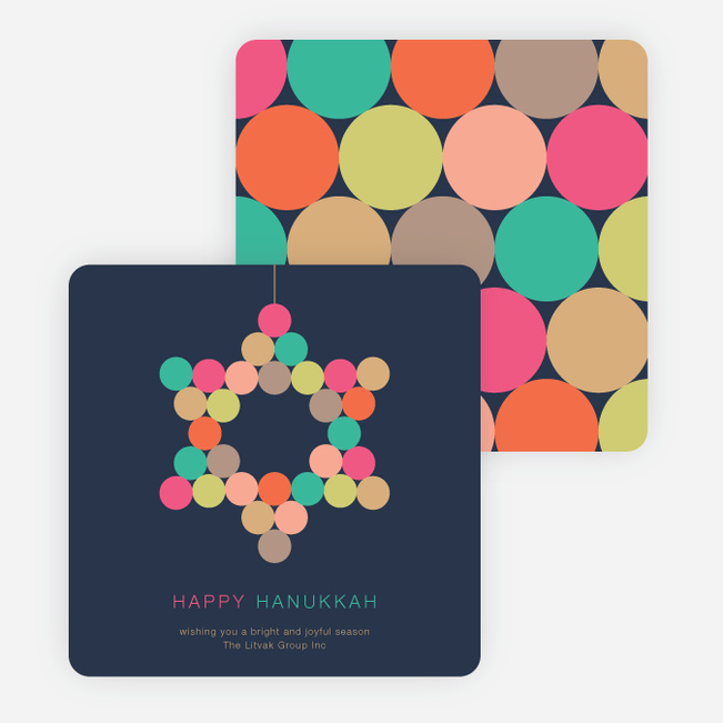 Star of David Circles Hanukkah Cards - Multi