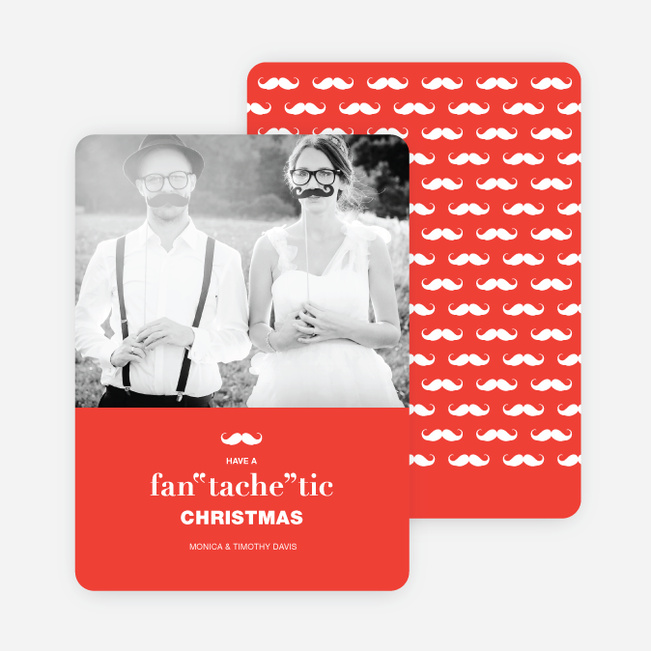 Fan “tache” tic Christmas Cards - Red