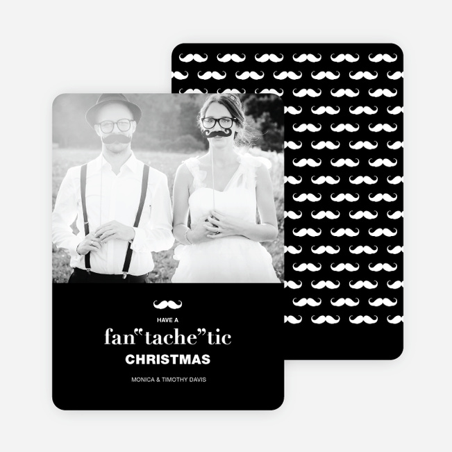 Fan “tache” tic Christmas Cards - Black