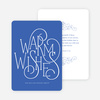 Fancy Christmas Cards with Warm Wishes - Blue