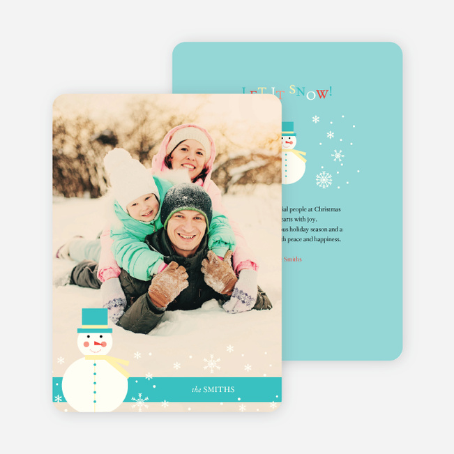 Let it Snowman Winter Holiday Cards - Blue