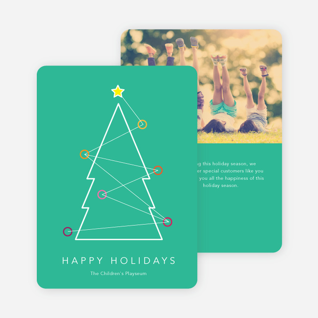 Linear Christmas Tree Cards - Green