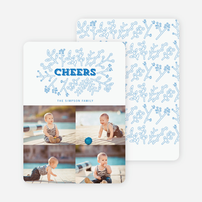 Toasting Mother Nature Holiday Cards - Blue
