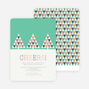 Geometric Trees Christmas Cards - Green
